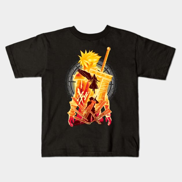 Fantasy Seven Kids T-Shirt by plonkbeast